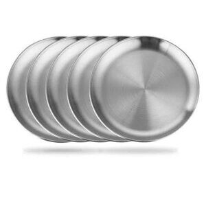 Stainless Steel Tapas Plates 8" Round Durable & Elegant Set Of 6